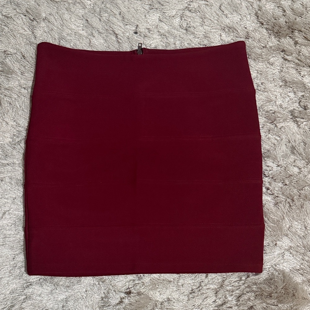 Millau Burgundy Bodycon Mini Skirt